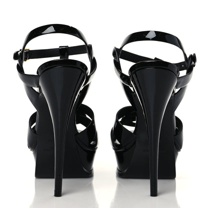 Saint Laurent Patent Tribute 105 Platform Sandals 38.5 Black 5 of 10