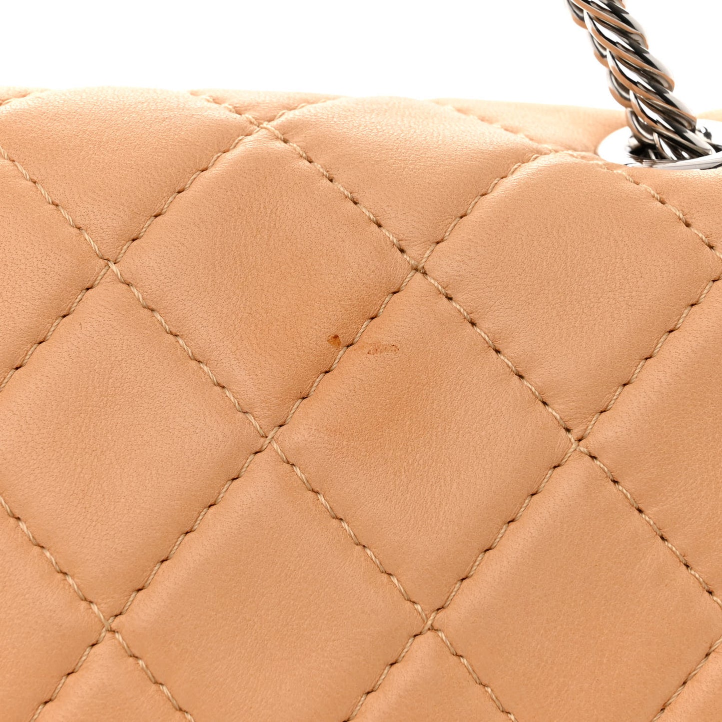 Lambskin Quilted Jumbo Icons Secret Label Flap Beige