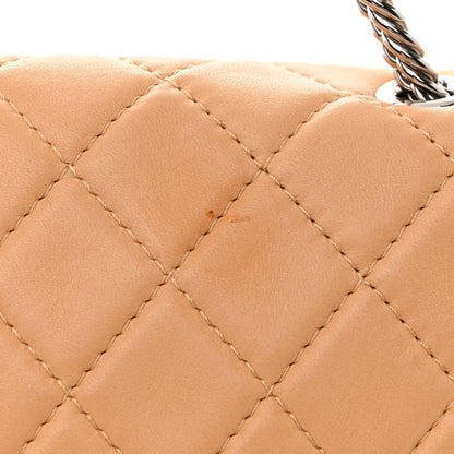 Chanel Lambskin Quilted Jumbo Icons Secret Label Flap Beige 13 of 14