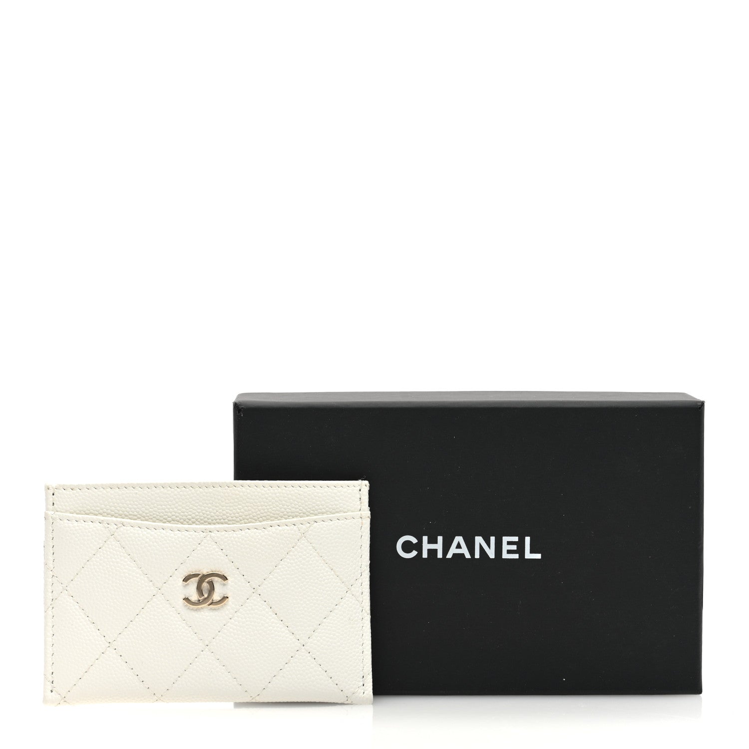 Chanel Caviar Quilted Card Holder White 8 of 8