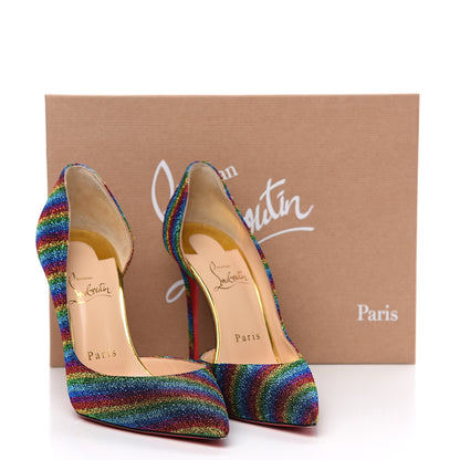 Christian Louboutin Lurex Arc En Ciel Iriza 100 Pumps 37 Multicolor Gold 10 of 10