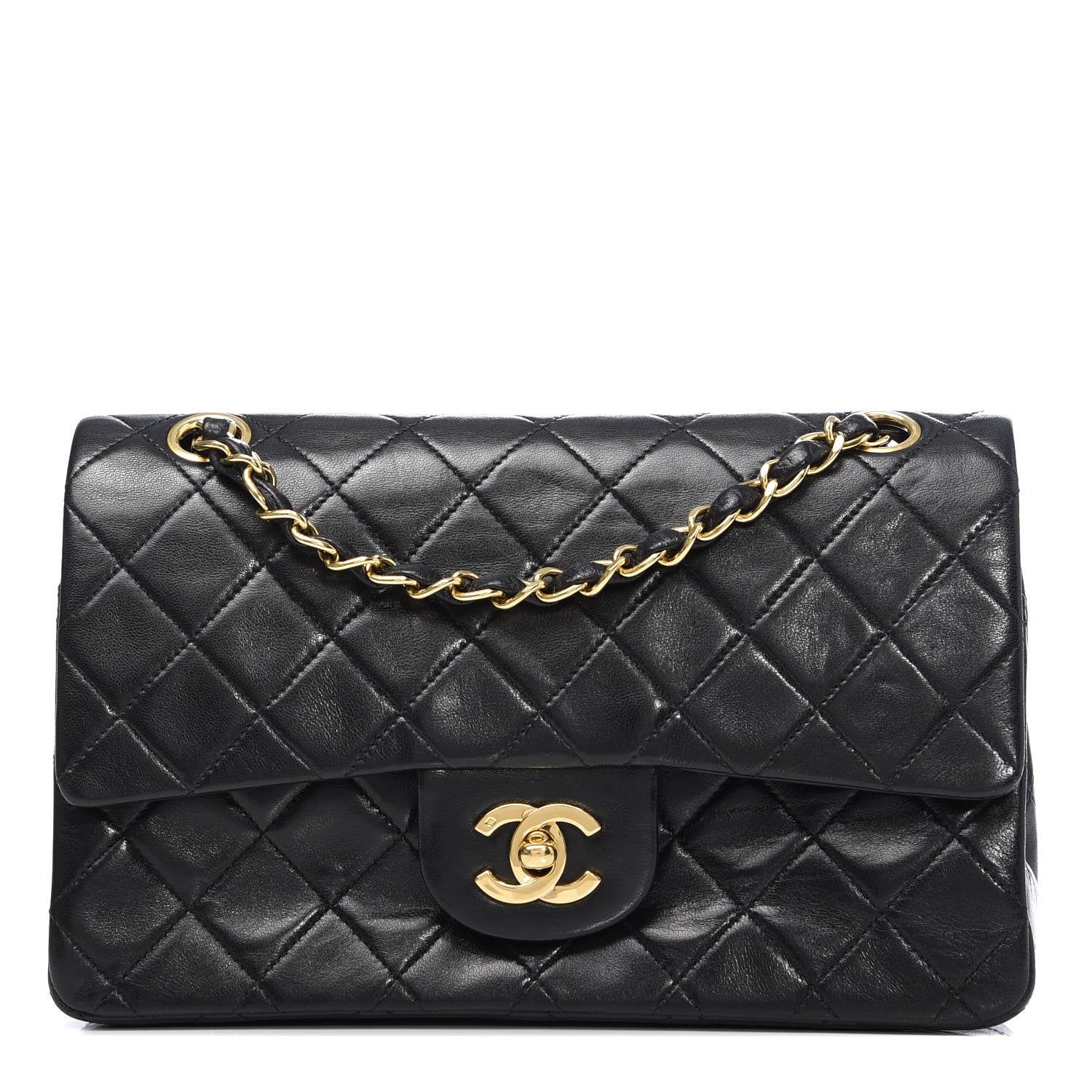 Chanel Lambskin Quilted Small Double Flap Black 1 of 11