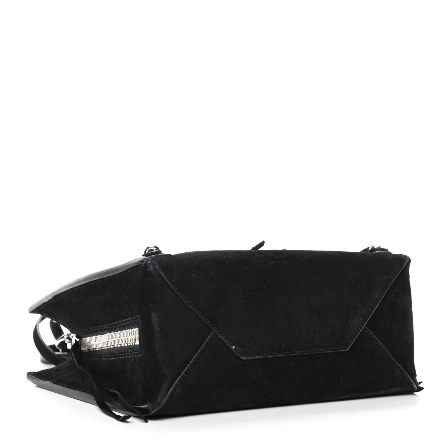 Baby Daim Suede Papier Mini A4 Zip Around Tote Black