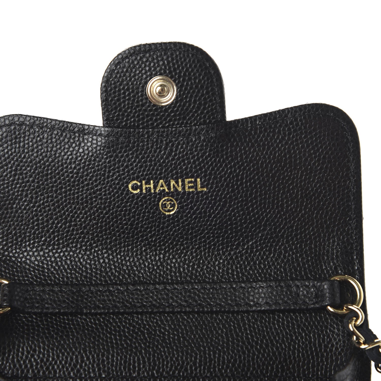Chanel Caviar Quilted Flap Card Holder On Chain Black 8 of 11