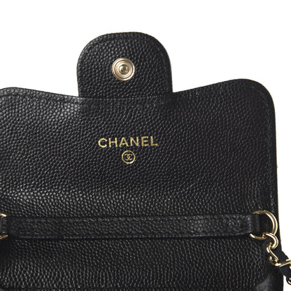 Chanel Caviar Quilted Flap Card Holder On Chain Black 8 of 11