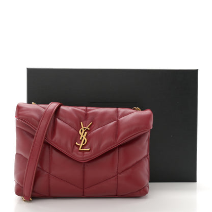 Saint Laurent Lambskin Quilted Toy Loulou Puffer Monogram Chain Satchel Red 11 of 11