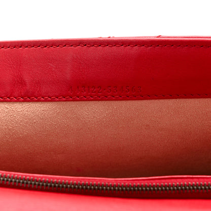 Gucci Calfskin Matelasse Mini GG Marmont Chain Wallet Hibiscus Red 7 of 11