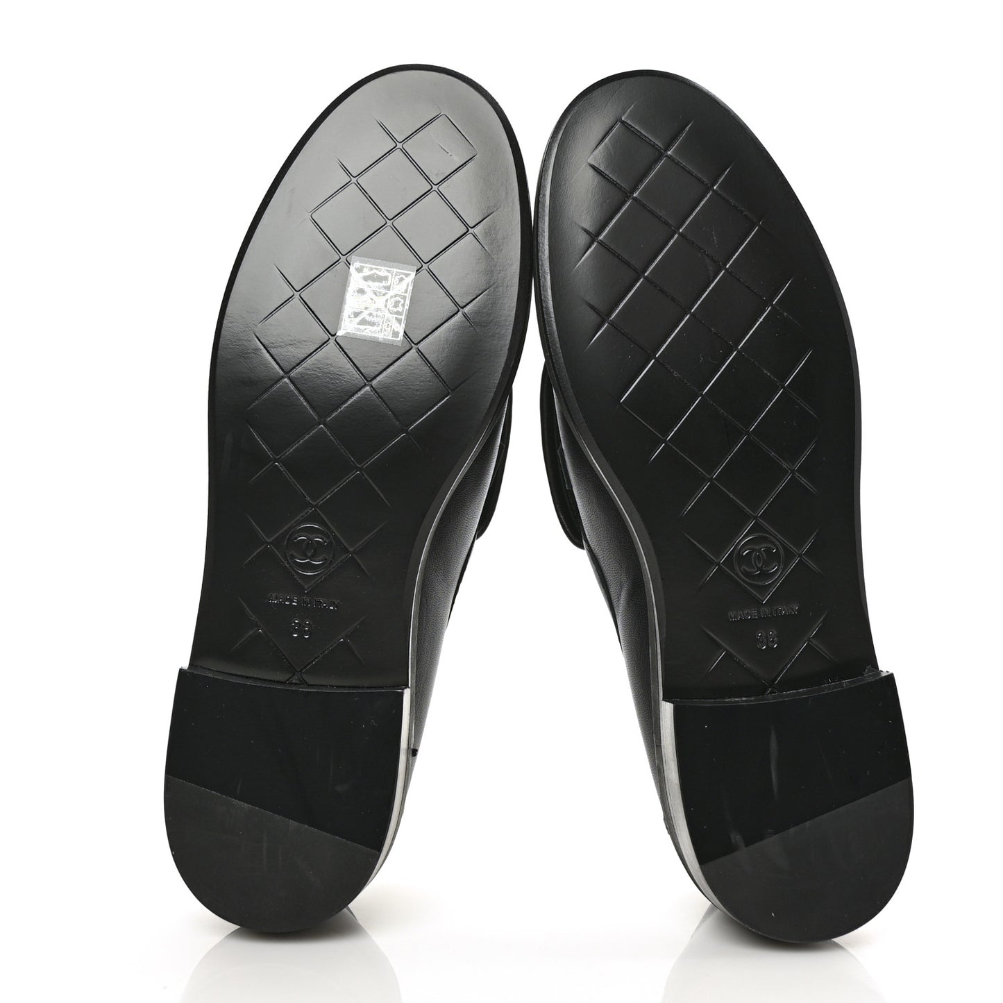 Lambskin Quilted CC Turnlock Loafers 38 Black