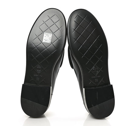 Chanel Lambskin Quilted CC Turnlock Loafers 38 Black 5 of 9