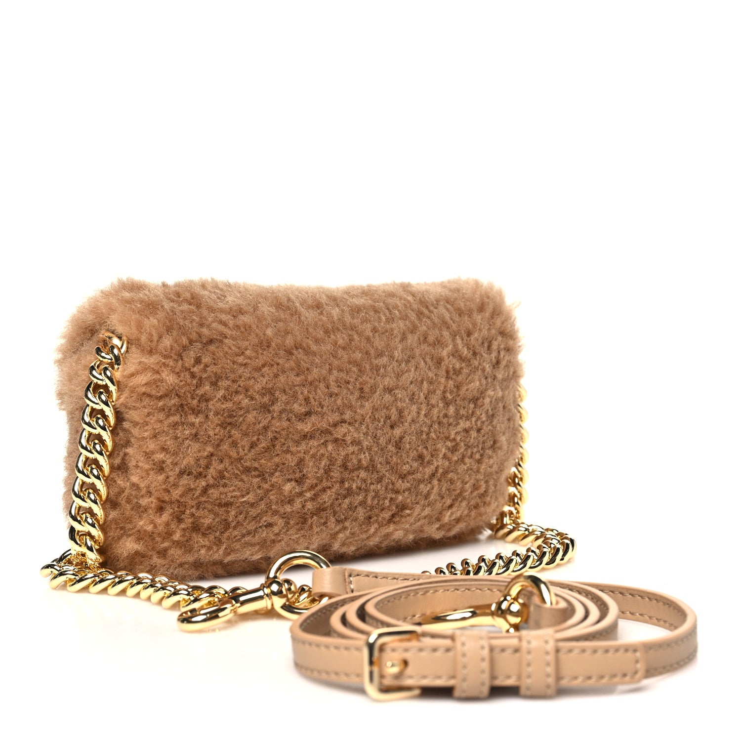 Marc Jacobs Faux Fur Calfskin Mini The Teddy J Marc Shoulder Bag Camel 3 of 10