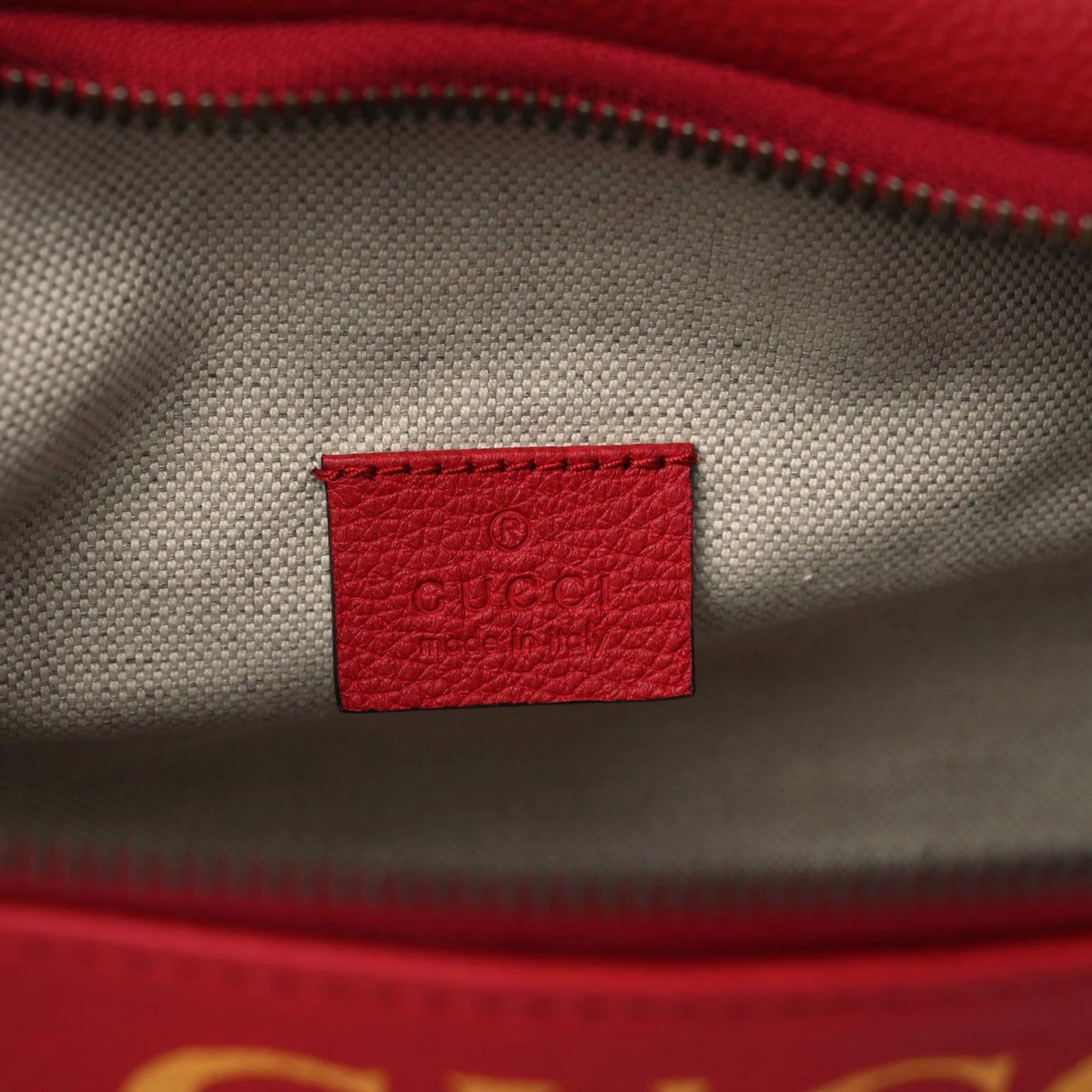 Grained Calfskin Logo Belt Bag Hibiscus Red