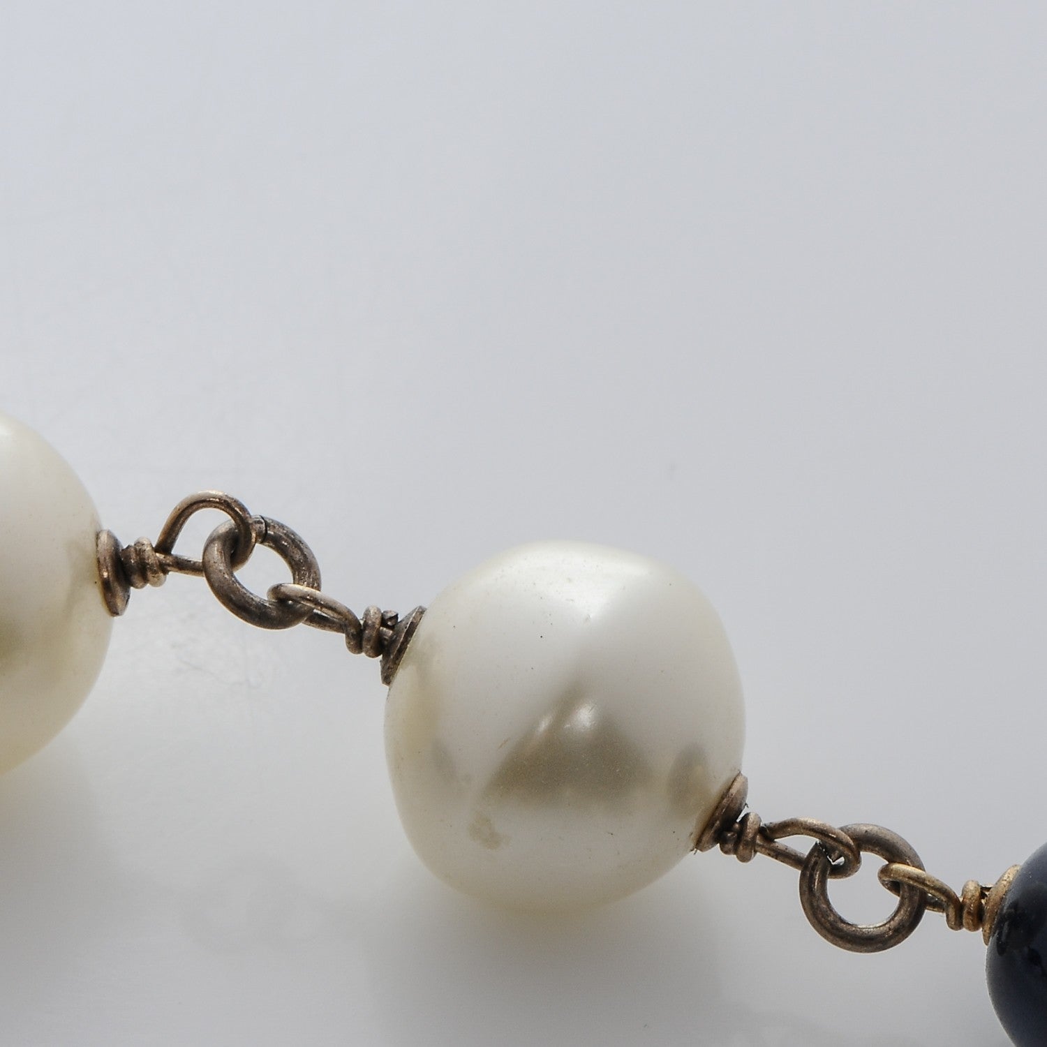 Chanel Pearl Beaded CC Long Necklace Navy 6 of 9