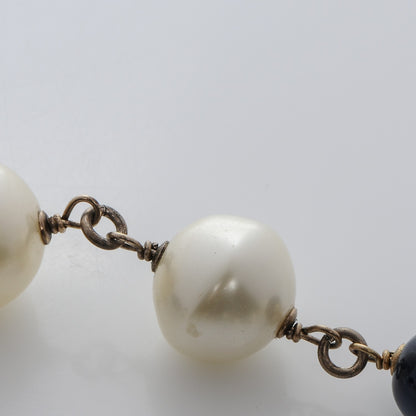Chanel Pearl Beaded CC Long Necklace Navy 6 of 9