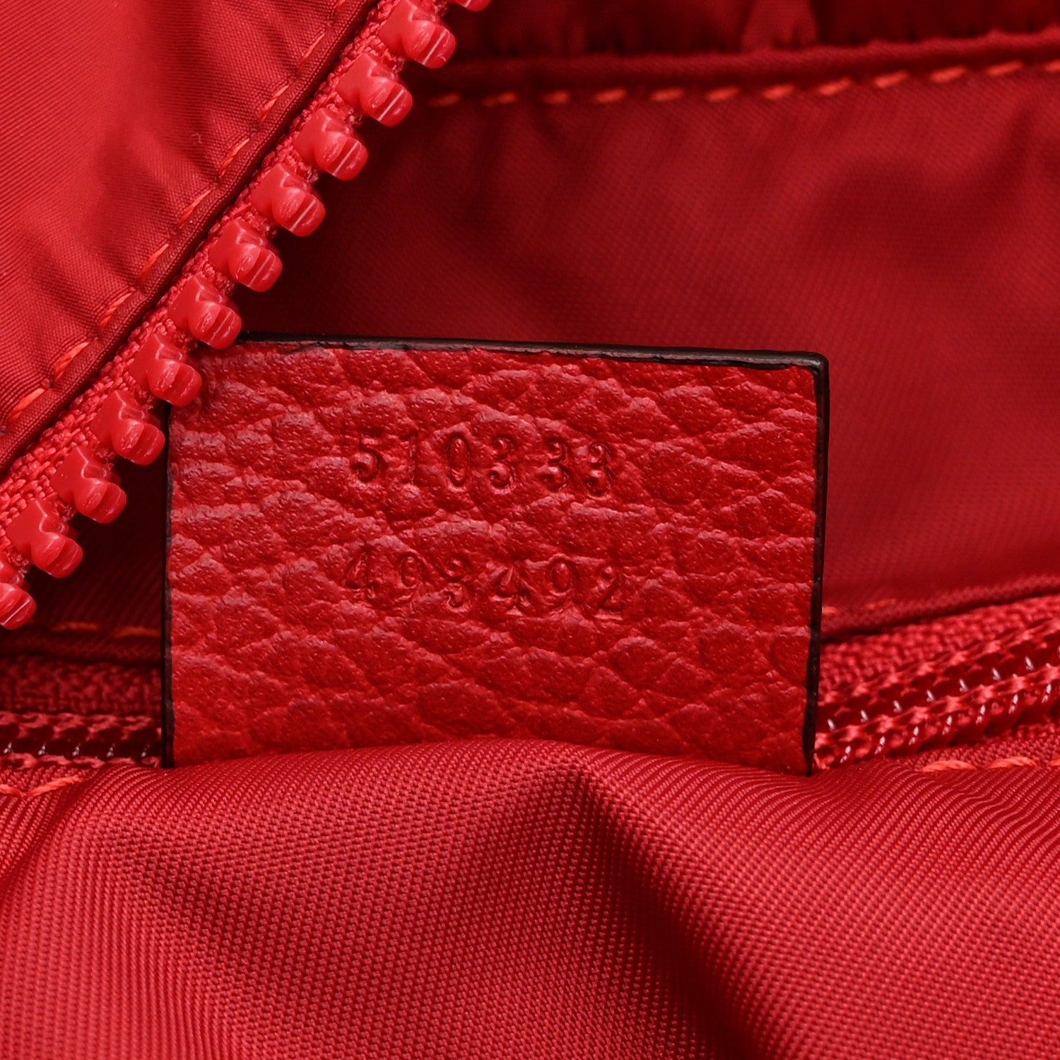 Gucci Nylon Monogram Dollar Calfskin Medium Vertical Tote Vibrant Red 7 of 10