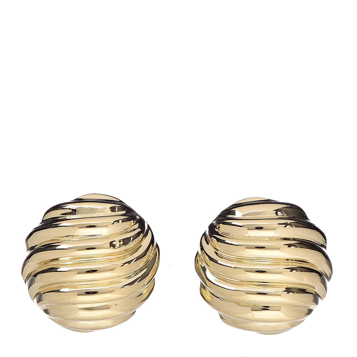 David Yurman 18K Yellow Gold 14mm Sculpted Cable Earrings 1 of 4