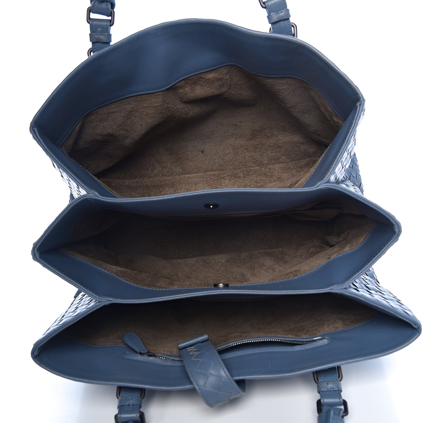 Nappa Intrecciato Medium Roma Tote Baltic Blue