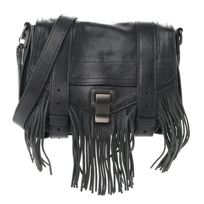 Proenza Schouler Lambskin Fringe PS1 Crossbody Pouch Black 1 of 10