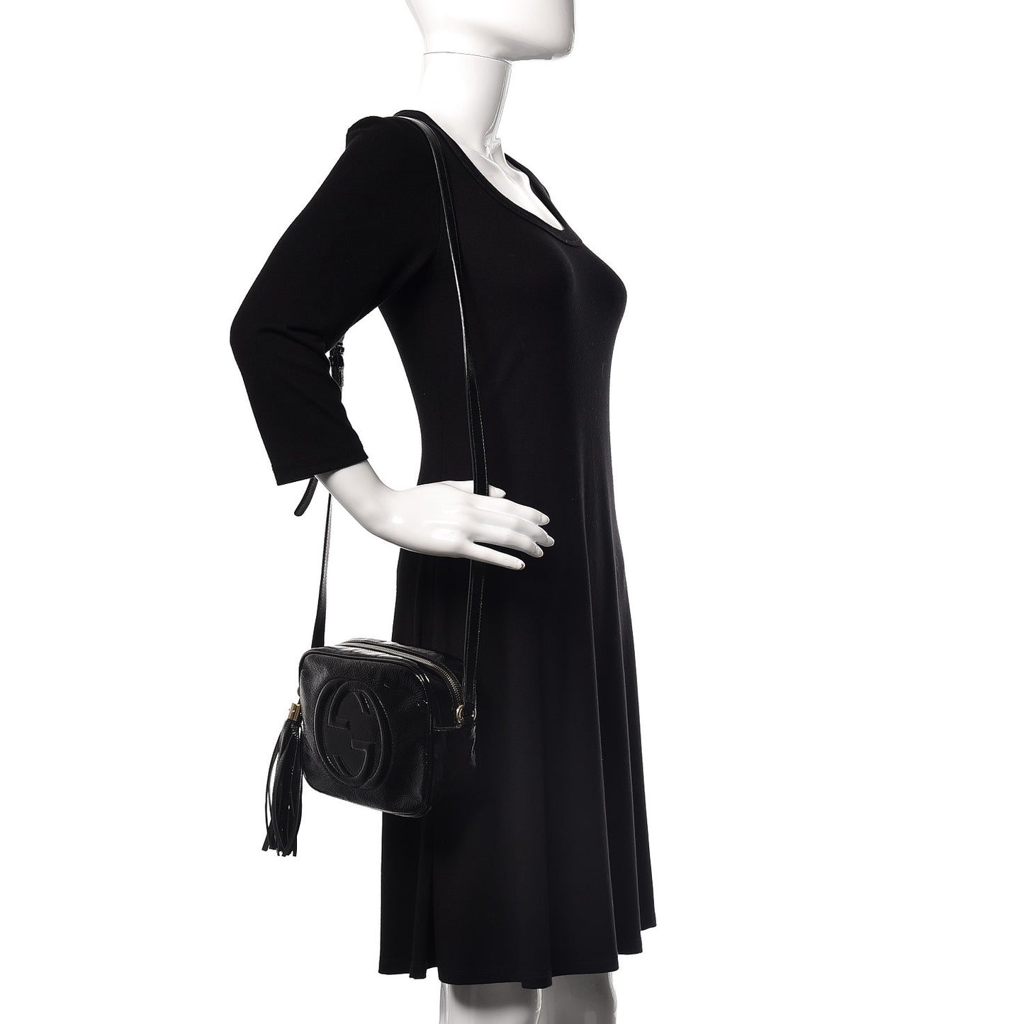 Soft Patent Small Soho Disco Bag Black
