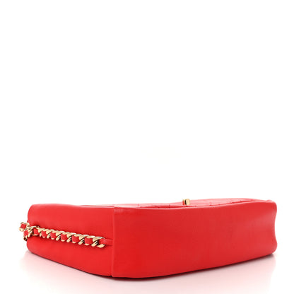 Chanel Goatskin Stitched Casual Trip Single Flap Red 4 of 12
