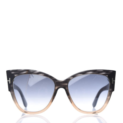 Tom Ford Acetate Anoushka Cat Eye Sunglasses TF371 Melange Grey Peach 2 of 8