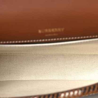 Burberry Calfskin Knit Check Small Lola Bag Dark Birch Brown 5 of 8
