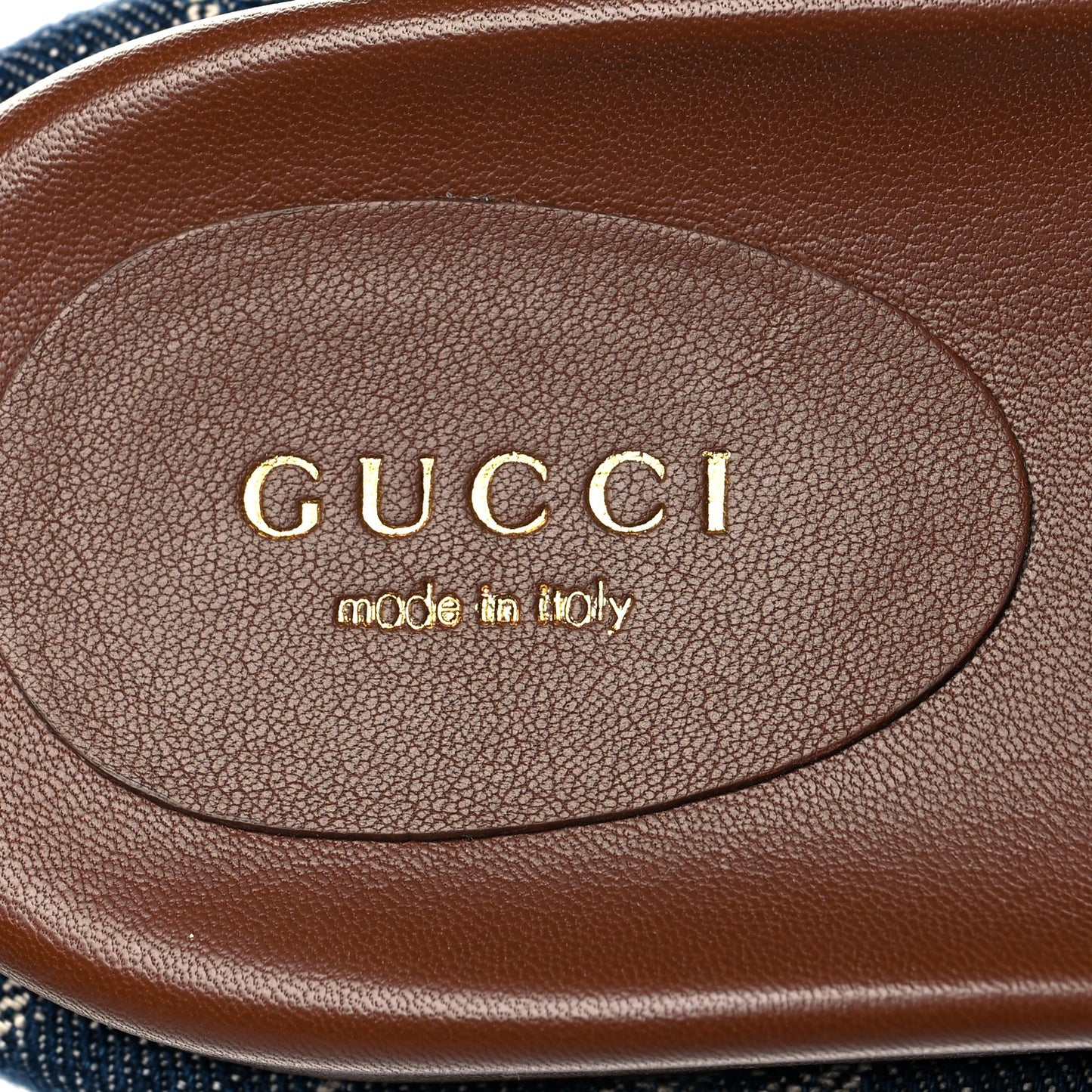 New Denim GG Monogram Angelina Platform 55mm Slide Sandals 35 Blue Tea
