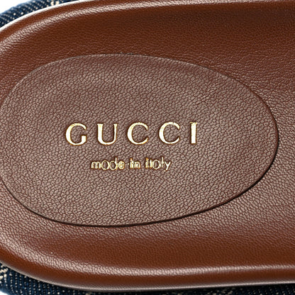 Gucci New Denim GG Monogram Angelina Platform 55mm Slide Sandals 35 Blue Tea 7 of 8