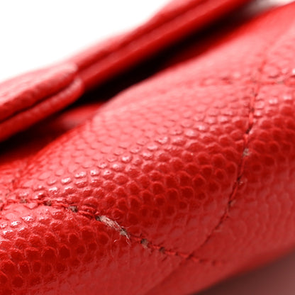 Chanel Caviar Quilted Flap Card Holder Wallet Red 9 of 10