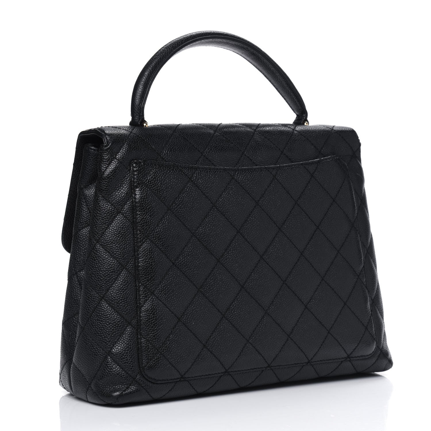 Chanel Caviar Quilted Jumbo Kelly Flap Black 2 of 7