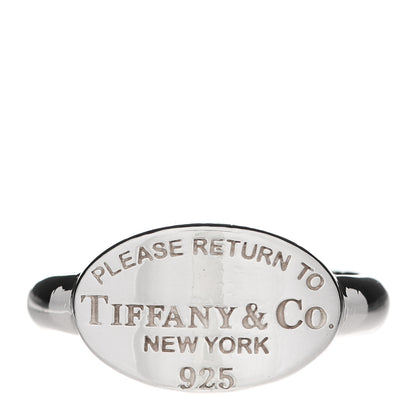 Tiffany Sterling Silver Return to Tiffany Oval Ring 53 6.5 1 of 5