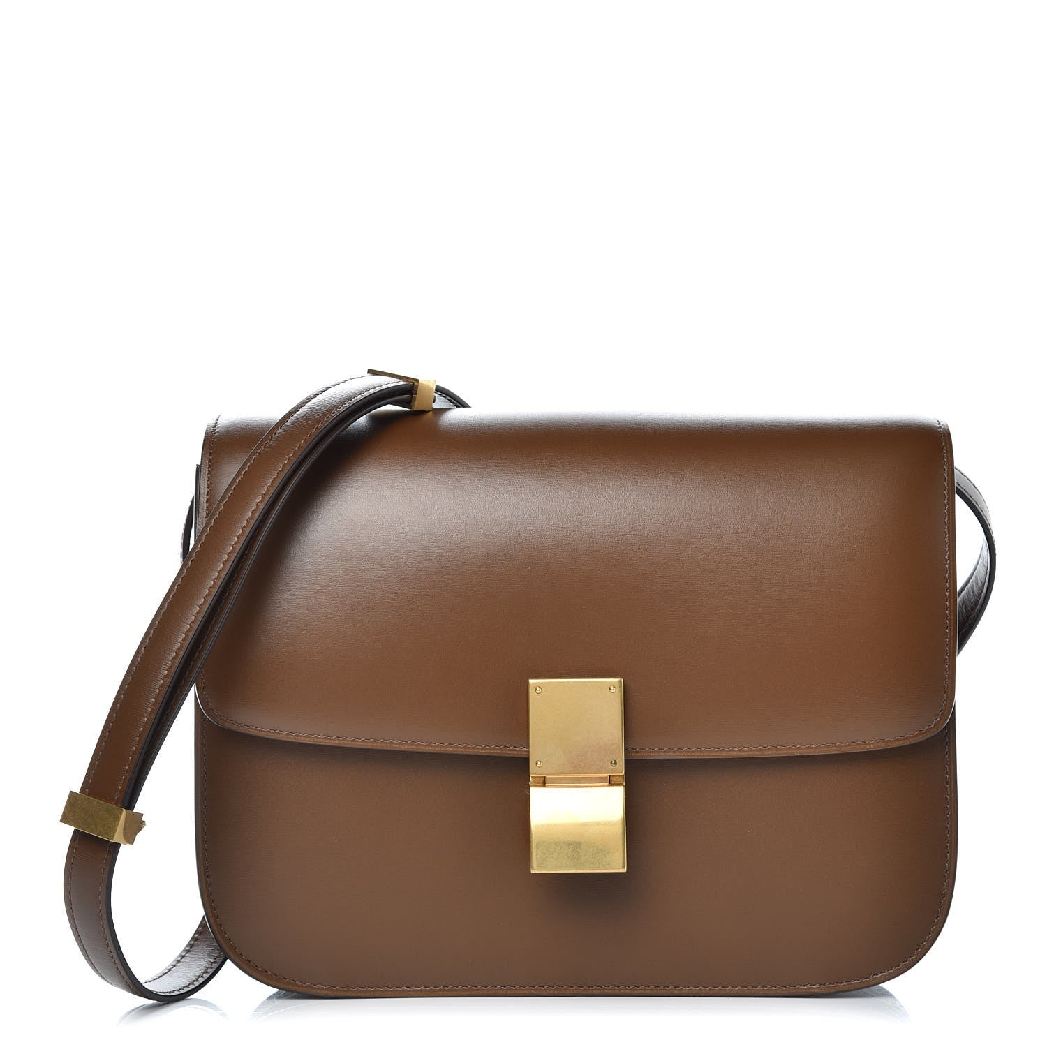 Celine Box Calfskin Medium Classic Box Flap Bag Camel 345401 – FASHIONPHILE