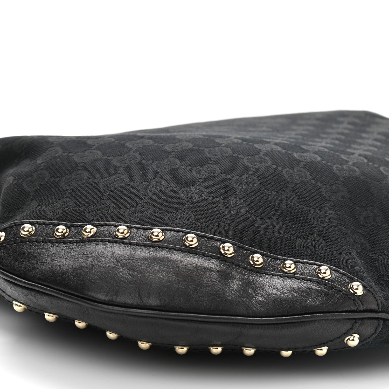 Gucci Monogram Pelham Studded Shoulder Bag Black 8 of 10