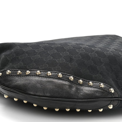 Gucci Monogram Pelham Studded Shoulder Bag Black 8 of 10