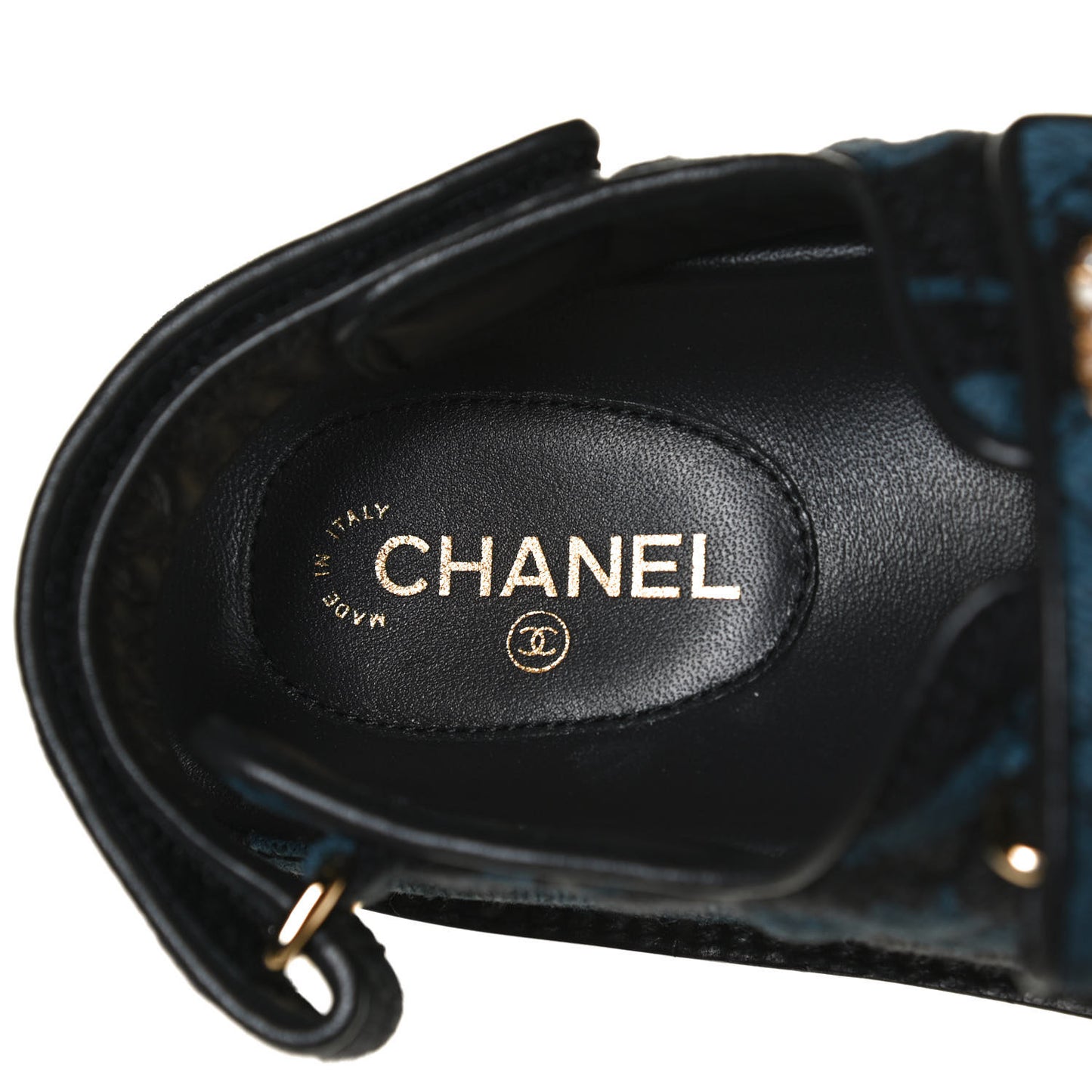 Denim Velcro Dad Sandals 37.5 Dark Grey Blue Black