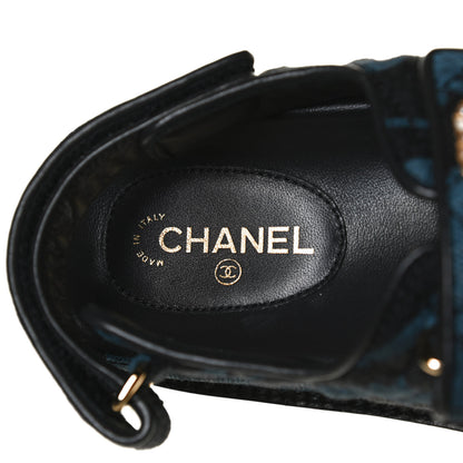 Chanel Denim Velcro Dad Sandals 37.5 Dark Grey Blue Black 10 of 11