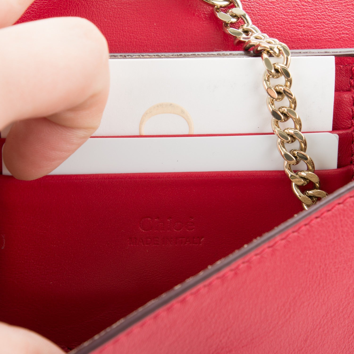 Chloe Suede Calfskin Mini Faye Shoulder Bag Tulip Red 6 of 8