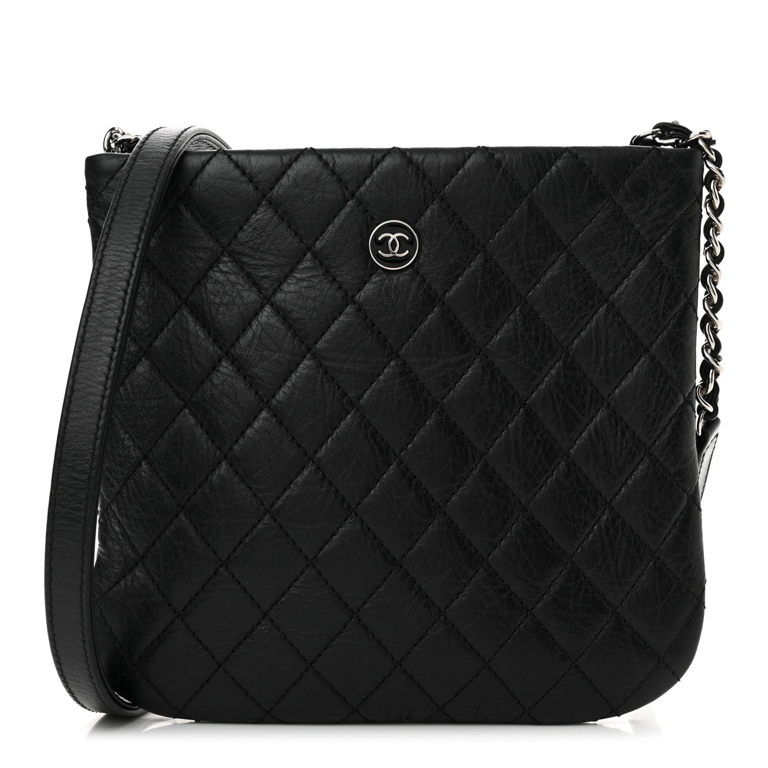 Chanel Aged Calfskin Quilted Crossbody Bag Black 1 of 12