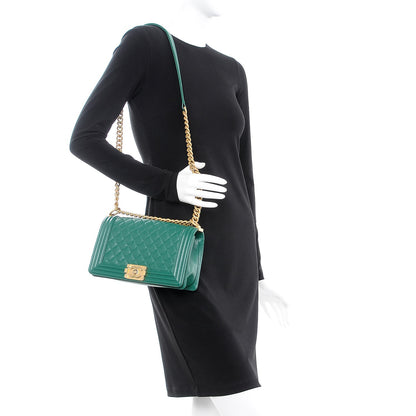 Chanel Caviar Quilted Medium Boy Flap Green 2 of 9