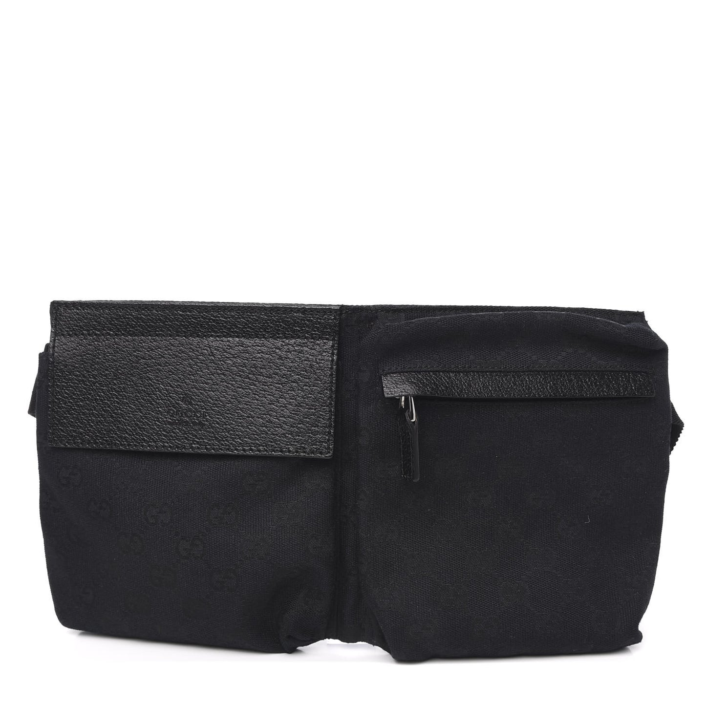 GG Monogram Double Pocket Belt Bag Black