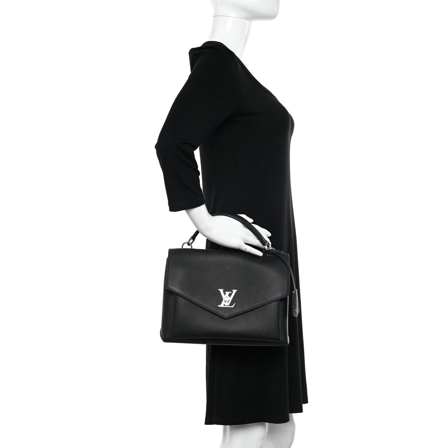 Soft Calfskin My Lockme Top Handle Black
