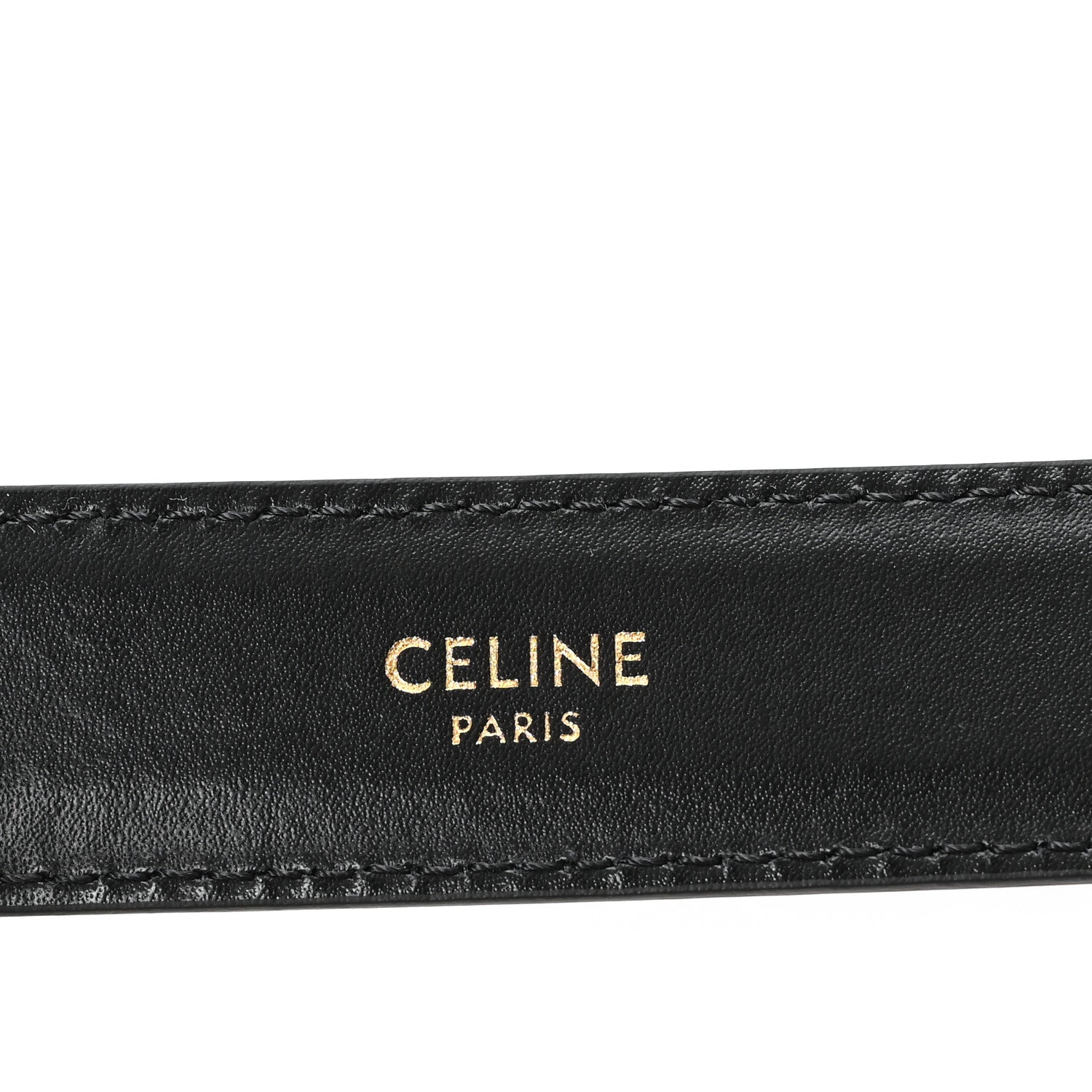 Celine Box Calfskin Medium 25mm Triomphe Belt 80 32 Black 3 of 6