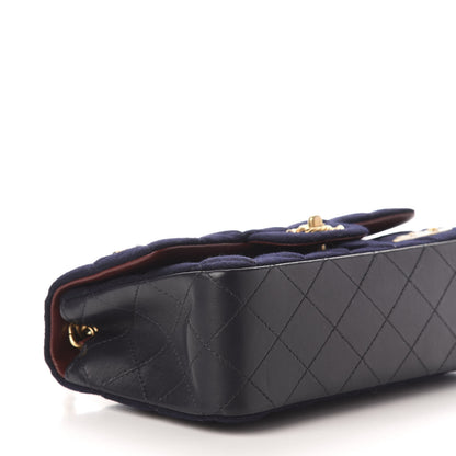 Chanel Felt Quilted Paris-Hamburg Charms Mini Rectangular Flap Dark Navy 10 of 13