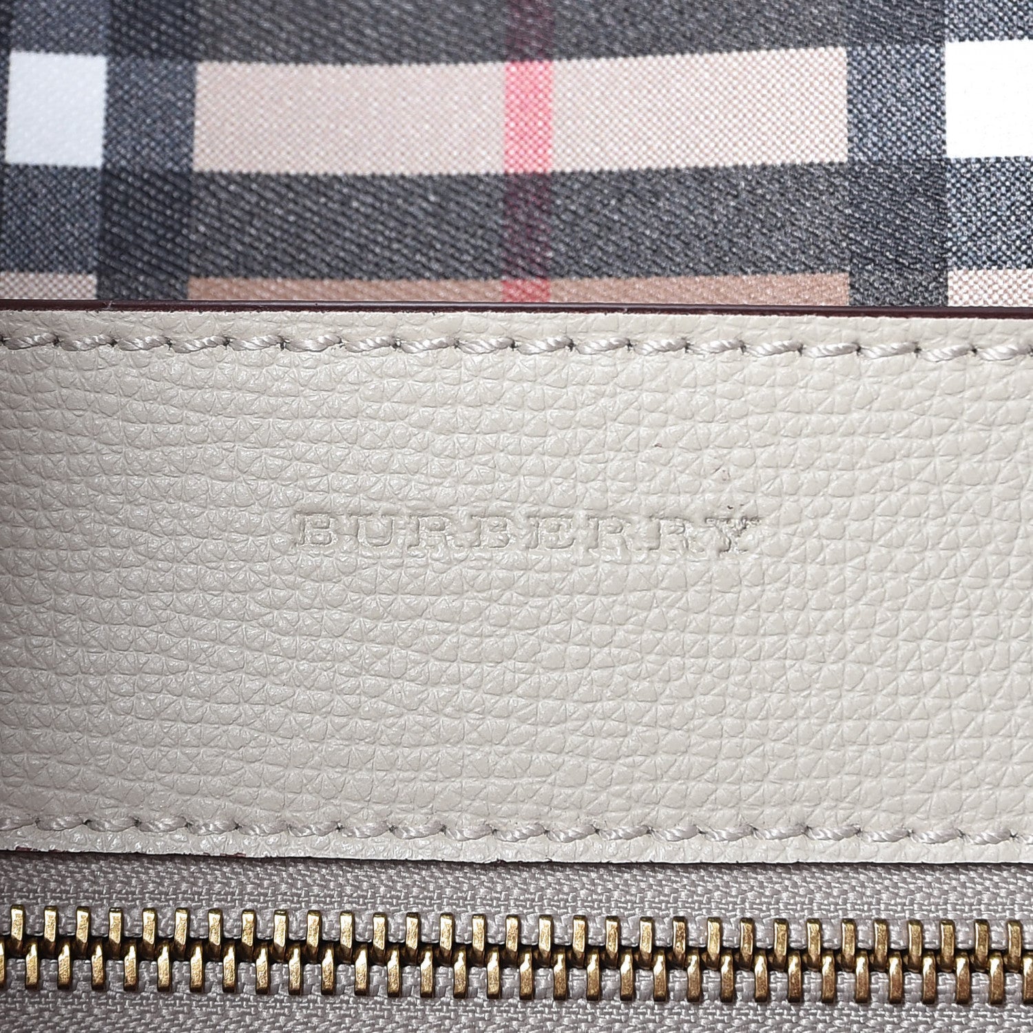 Burberry Calfskin Crest Embossed Small Tote Limestone 6 of 8