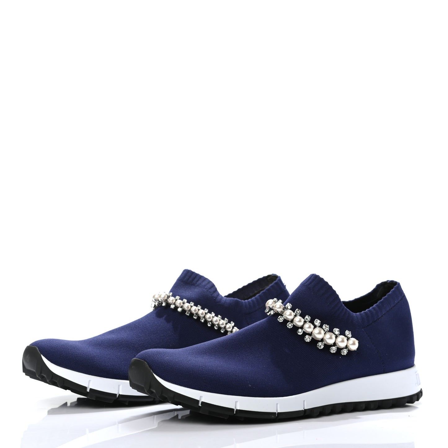 Knit Crystal Pearl Verona Sneaker 38 Navy
