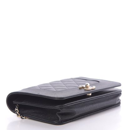 Chanel Caviar Quilted Vintage Mademoiselle Wallet On Chain WOC Black 4 of 20