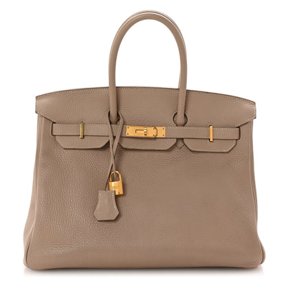 Hermes Taurillon Clemence Birkin 35 Gris Tourterelle 1 of 9
