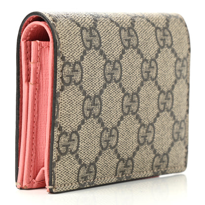Gucci GG Supreme Monogram Face Embroidered Card Case Wallet Pink 3 of 8