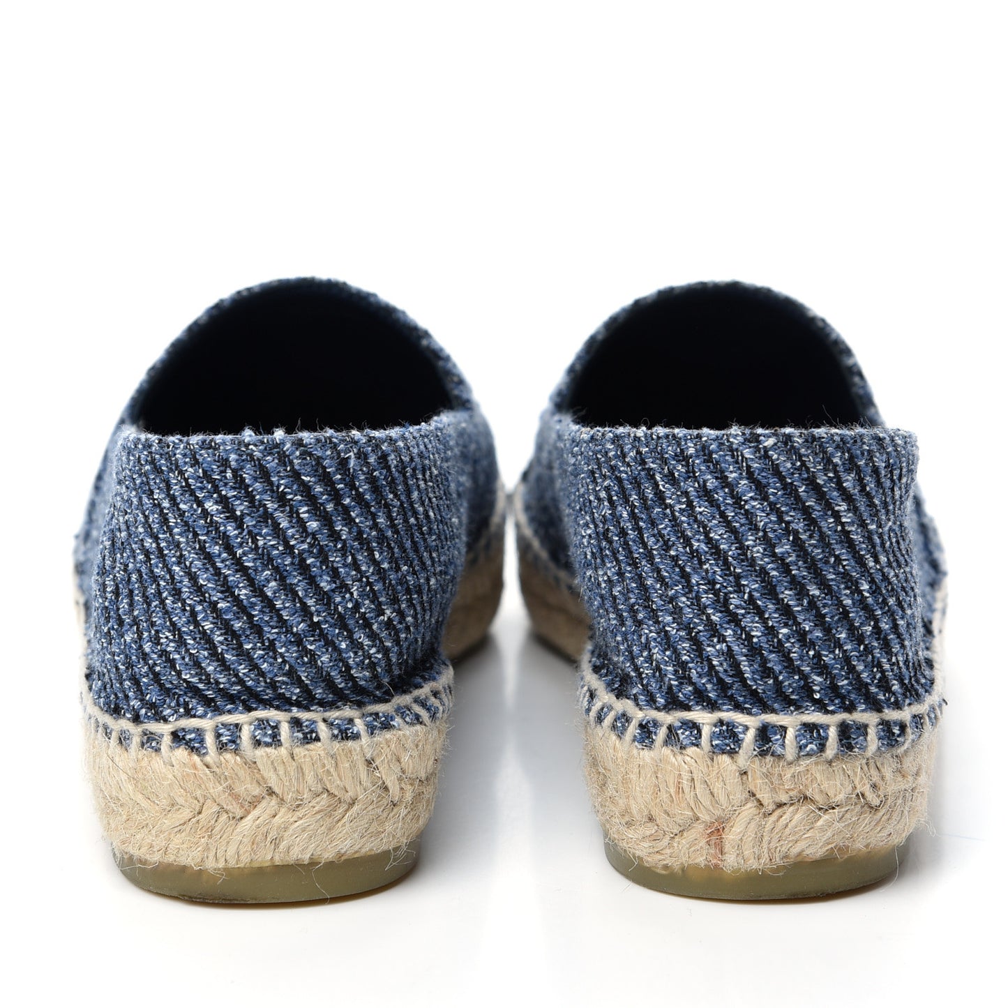 Cotton Tweed CC Espadrilles 36 Blue Ecru Black