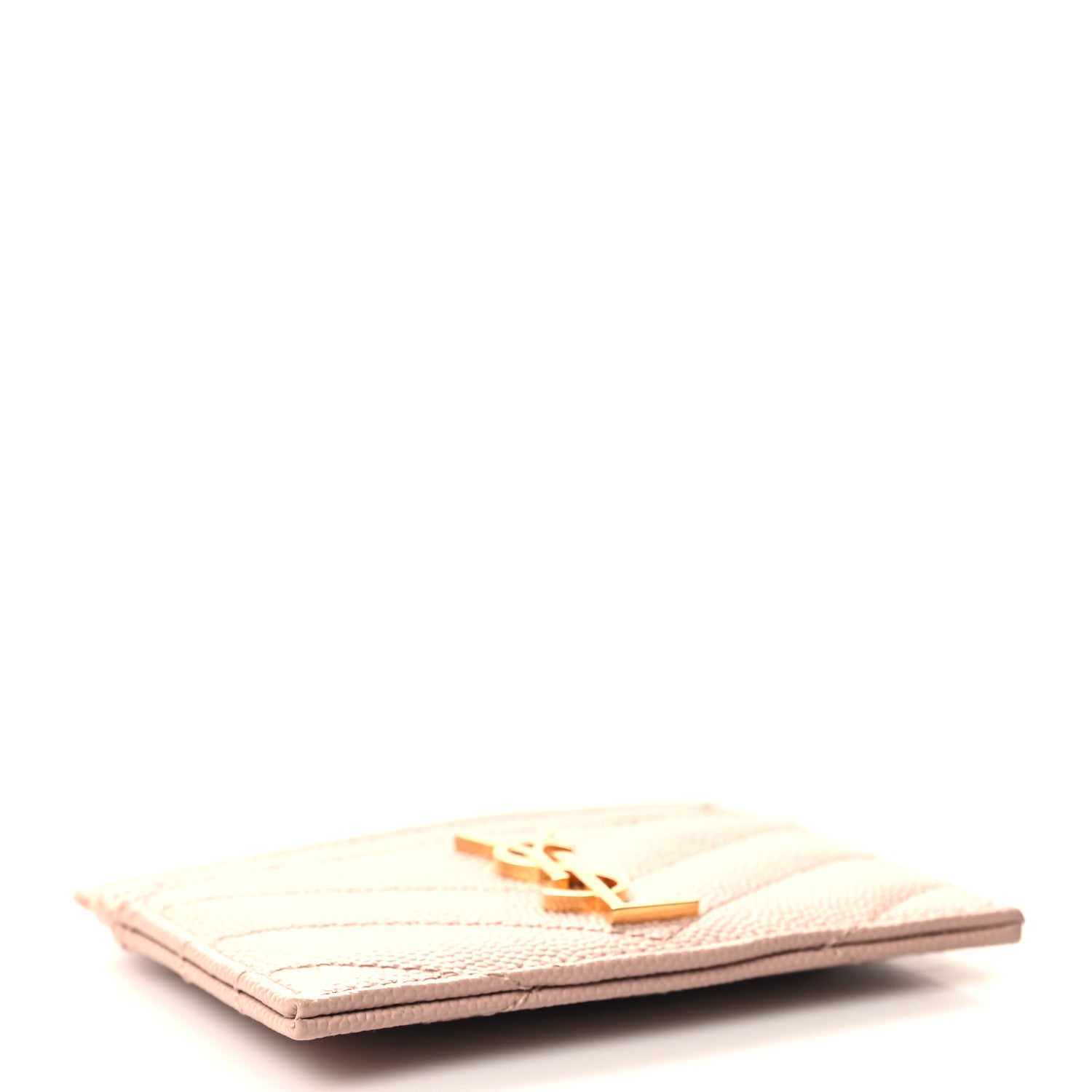 Saint Laurent Grain De Poudre Matelasse Chevron Monogram Credit Card Case 4 of 8