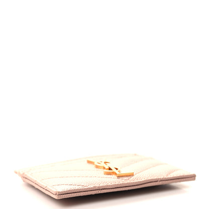 Saint Laurent Grain De Poudre Matelasse Chevron Monogram Credit Card Case 4 of 8